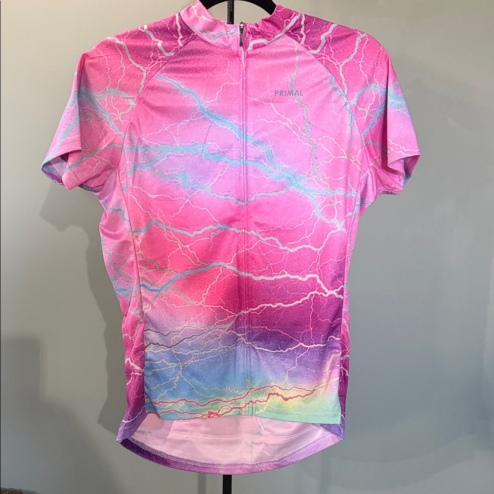 Primal Women’s Pink Lightning Print Cycling Jersey